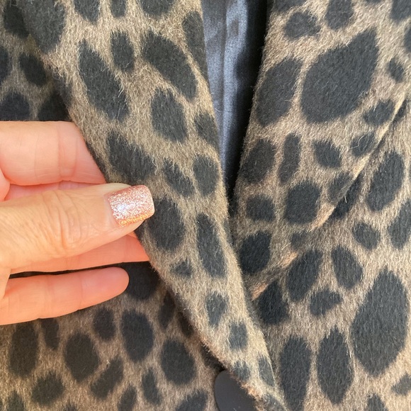 Shelli Segal WM SZM Fitted Animal Print Mid Length Jacket Contemporary Career - Picture 6 of 16